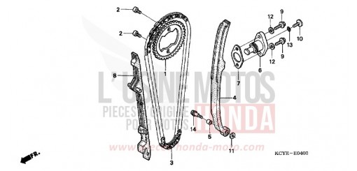 CAM CHAIN/TENSIONER XR400R4 de 2004